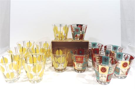 MID-CENTURY Whiskey Glass Lot
