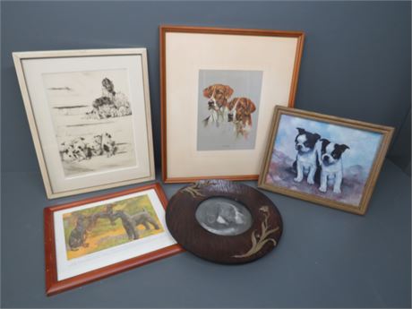 Vintage Dog Etchings / Illustration Prints