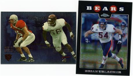Brian Urlacher Rookie Card Lot of 2 Chicago Bears Hall of Fame