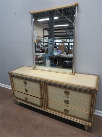 BASSETT FURNITURE Golden Nugget Mid-Century Dresser w/Mirror