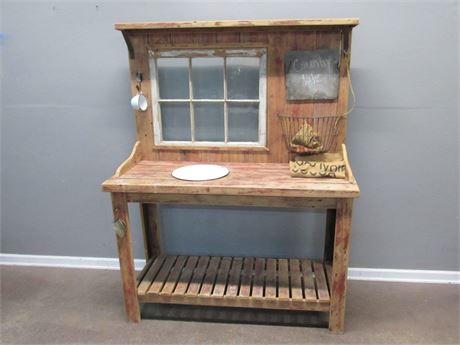 Rustic Farmhouse Style Potting Bench/Work Table