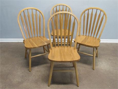 4 Oak Arrow-back Dining Chairs