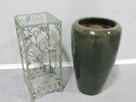 Large Ceramic Vase / Plant Stand
