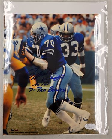 RAYFIELD WRIGHT DALLAS COWBOYS SIGNED AND CERTIFIED 8x10 PHOTOGRAPH