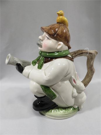 J. LUBER "The Huntsman" by Roy Simpson Porcelain Character Teapot