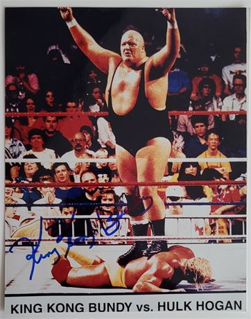 King Kong Bundy Autograph 8x10 World Wrestling Federation WWE