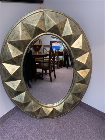 Contemporary Geometric Diamond Gold Abstract Mirror
