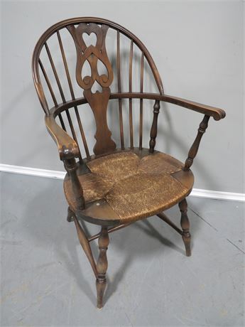 Vintage Rush Seat Arm Chair