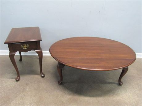 Pennsylvania House Side Table and Henkel-Harris Drop-leaf Coffee Table