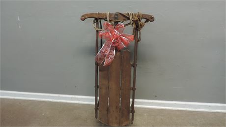 Antique Wood and Metal Sled