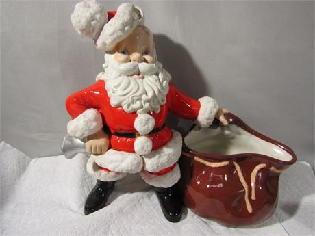 Vintage Large Ceramic Christmas Santa Planter, 1960's early 1970's