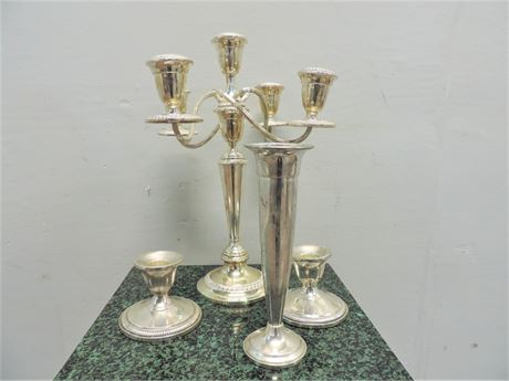 Weighted Sterling Silver Candle Sticks / Bud Vase