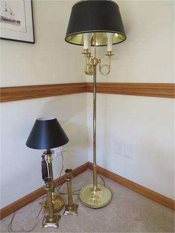 Brass Finish Lamps / Candlestick Holders