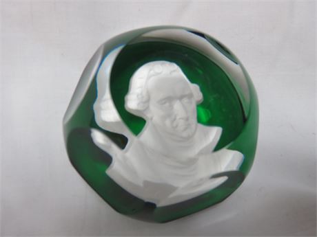 1977 BACCARAT Patrick Henry Sulphide Crystal Paperweight