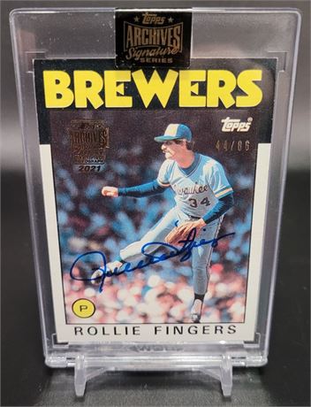 Rollie Fingers Encased Uncirculated 2021 Topps Archives Autograph Brewers