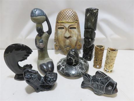 Stone & Ceramic Decoratives Lot