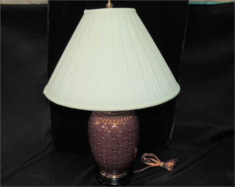 Ceramic Gold Diamond Dot Pattern Table Lamp