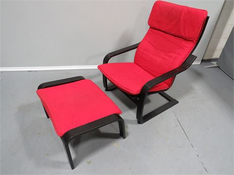 IKEA Poang Chair & Ottoman