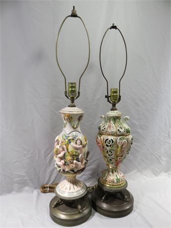 Victorian Style Porcelain Table Lamps