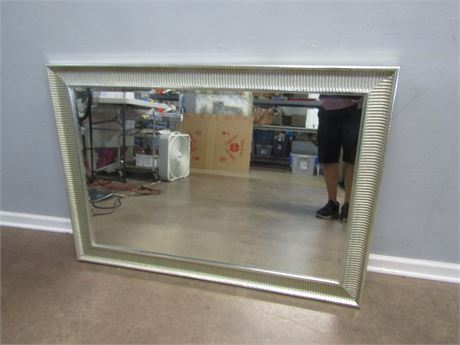 Large Entry Way Wall Mirror with Decorative Silver Frame