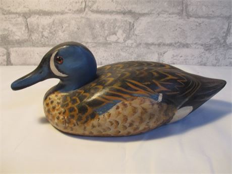 Kathy Lee signed hand carved and painted Duck Decoy