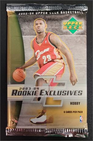 2003-04 ROOKIE EXCLUSIVES FACTORY SEALED HOBBY PACK POSSIBLE LEBRON ROOKIE!
