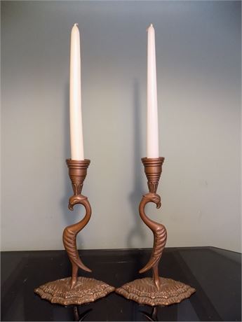 Art-Deco Style Swan Candle Holders