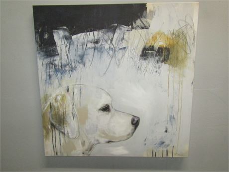 Heather LaHaise, Dog Painting Original Art on Canvas