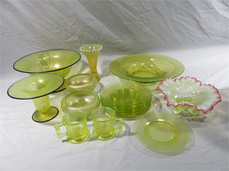 Chartreuse Vaseline Glass