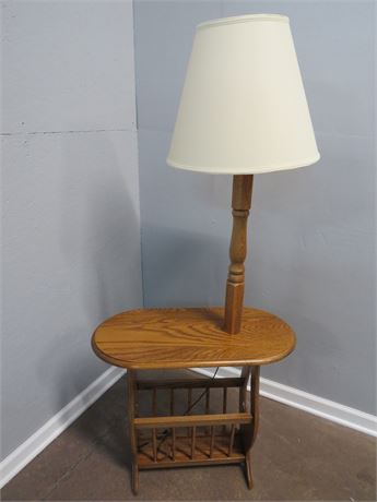 Oak Lamp Table/Magazine Stand
