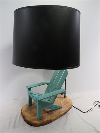 Handmade Wooden Adirondack Chair Table Lamp