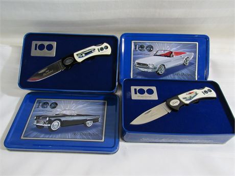 2 - 100 Year Anniversary Collectible Ford Knives with Tins - New