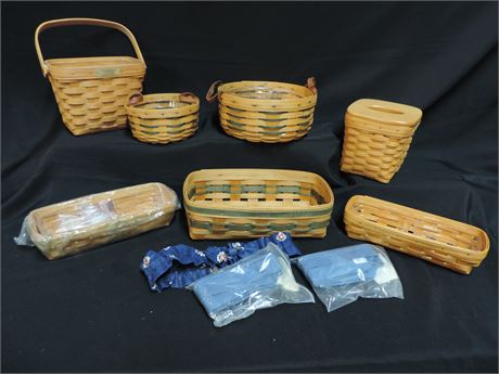 Signed Longeaberger Baskets and Liner Collection
