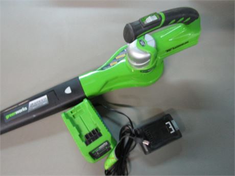Greenworks Blower,  2 Speed Brushless Cordless USB Batteries and Dual Port