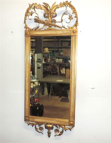 Neoclassical Style Brass Mirror