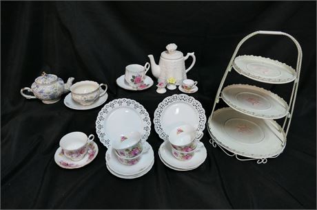 Lenox Butler's Pantry & Peppertree Table Tea Pots/ Balic Tea Cup/ Pier One Plate