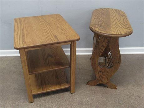 2 Oak Side Tables
