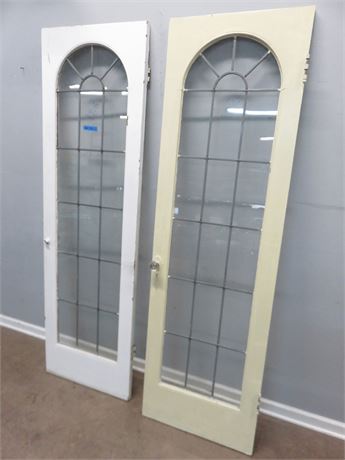Vintage Art Deco Style Leaded Glass Panel Doors