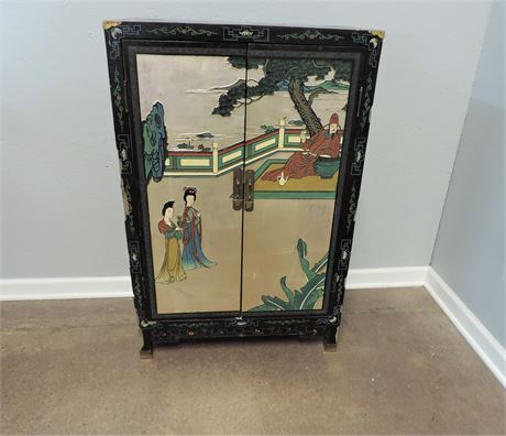 Vintage Asian Hand Painted Cabinet.