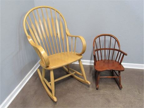 2 Wood Rocking Chairs