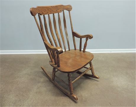 Vintage Windsor High Back Rocking Chair