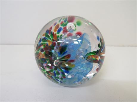 CATH L. TIETZ BORING Art Glass Paperweight