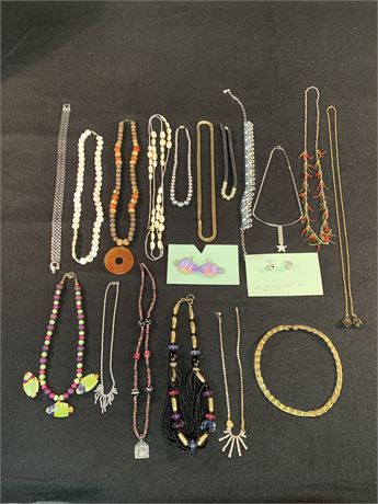 Lot of  17 Vintage Necklaces and Earrings, Featuring Weiss