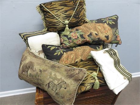 Decorative Safari Motif Pillow Lot
