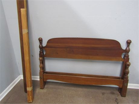 Country Style Wooden Bed Frame, Side Rails and Supports