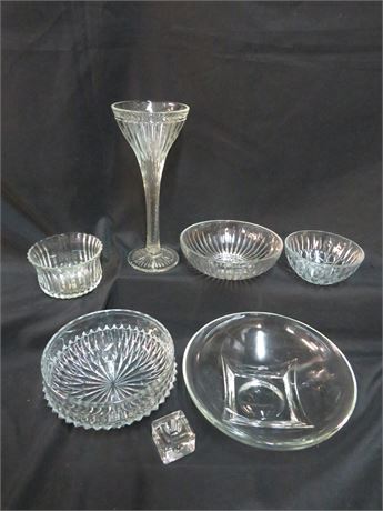 Elegant Glass/Crystal Bowls & Vase Lot