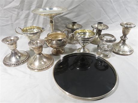 Assorted Weighted Sterling Silver Tableware Lot