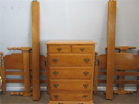 Kling Solid Maple Bed Frames and Dresser