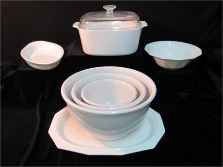7 Piece Misc. White Kitchenware/Cookware Lot