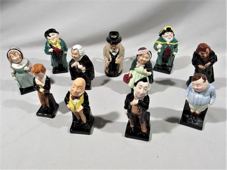 10 Vintage Royal Doulton Dickens Character Figurines & a Winston Churchill Toby